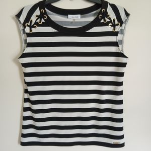 Calvin Klein Black and White sleeveless top, small